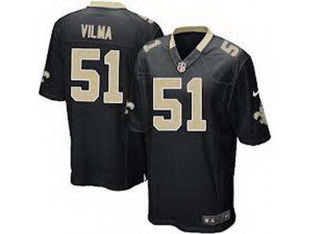 Nike New Orleans Saints 51 Jonathan Vilma Elite Black NFL Jersey