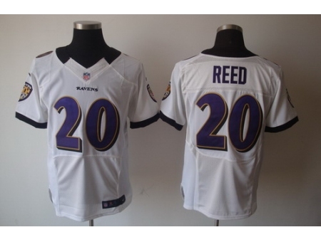 Nike Baltimore Ravens 20 Ed Reed Black White Elite NFL Jersey