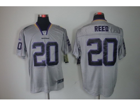 Nike Baltimore Ravens 20 Ed Reed Black Grey Elite Lights Out NFL Jersey