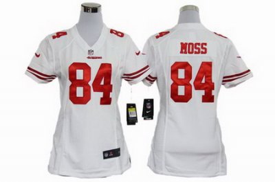 Womens Nike San Francisco 49ers 84 Moss White Nike NFL Jerseys