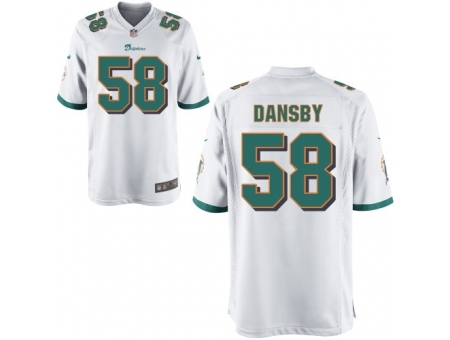 Nike Miami Dolphins 58 Karlos Dansby White Game NFL Jersey