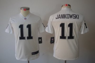 Youth Nike NFL Oakland Raiders #11 Sebastian Janikowski White Color[Youth Limited Jerseys]