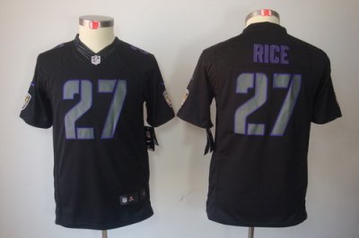 Nike NFL Youth Baltimore Ravens #27 Ray Rice Black Jerseys[Impact Limited]