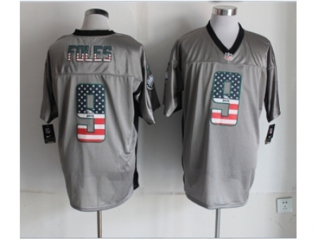 Nike Philadelphia Eagles 9 Nick Foles grey Elite USA Flag Fashion NFL Jersey