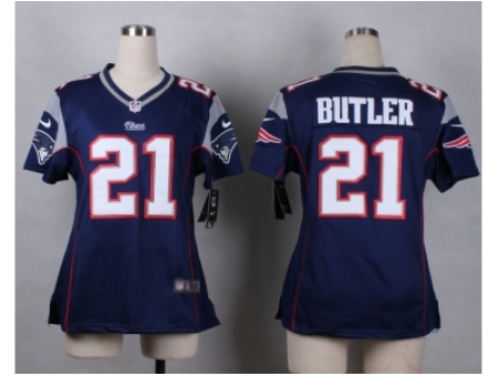 Women Nike New England Patriots #21 butler blue jerseys