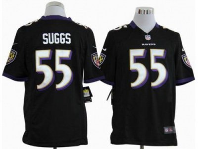 Nike Youth Baltimore Ravens #55 Terrell Suggs Black Nike NFL Jerseys