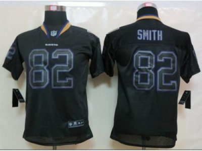 Nike Youth Baltimore Ravens #82 Torrey Smith Black Jerseys(Lights Out Elite)