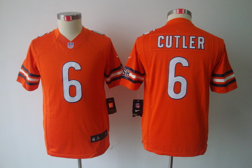 Youth Nike Chicago Bears #6 Cutler Orange Limited Jerseys