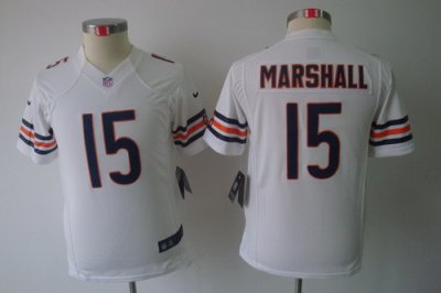 Youth Nike Chicago Bears #15 Marshall White Color Limited Jerseys