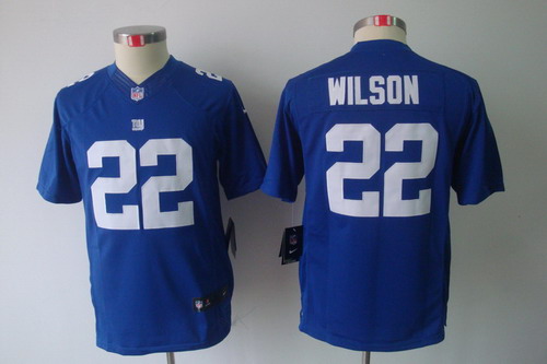 Youth Nike New York Giants 22 Wilson Blue Limited Jerseys