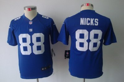 Youth Nike New York Giants 88# Hakeem Nicks Blue Limited Jerseys