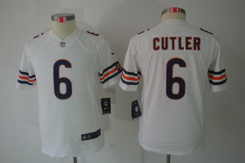 Youth Nike Chicago Bears #6 Cutler White Limited Jerseys