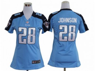 Nike Women NFL Tennessee Titans #28 Chris Johnson Blue Jerseys