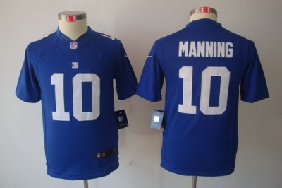 Nike Youth New York Giants #10 Manning Blue Limited NFL Jerseys