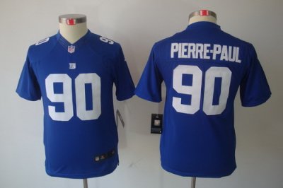 Youth Nike New York Giants 90 Pierre-Paul Blue Limited Jerseys