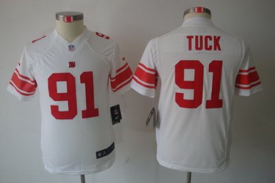 Youth Nike New York Giants 91# Justin Tuck White Limited Jerseys