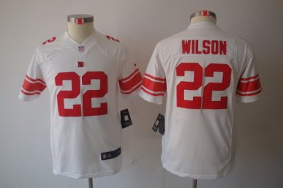 Youth Nike New York Giants 22 Wilson White Limited Jerseys