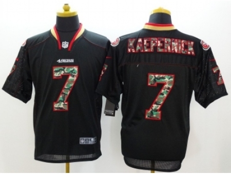 Nike San Francisco 49ers 7 Colin Kaepernick Black Elite Camo Fashion NFL Jersey