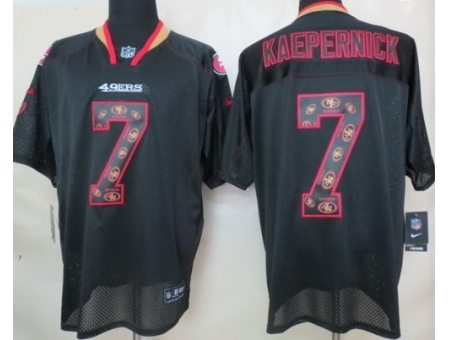 Nike San Francisco 49ers 7 Colin Kaepernick Black Elite Lights Out NFL Jersey