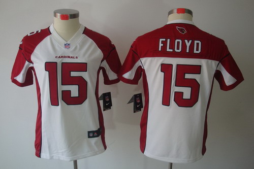 Women Nike Arizona Cardinals 15# Michael Floyd White(Women Limited Jerseys)