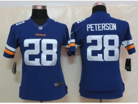 Women New Nike Minnesota Vikings #28 Peterson Purple Jerseys