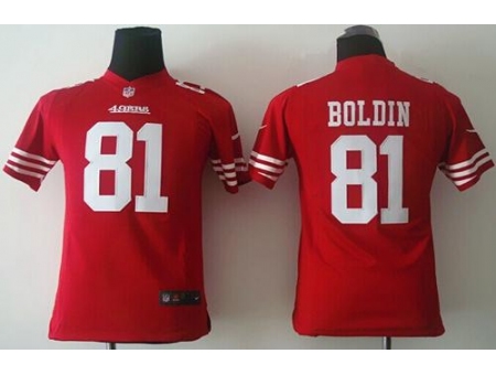 Youth Nike San Francisco 49ers #81 Anquan Boldin Red Team Color Stitched NFL Jersey