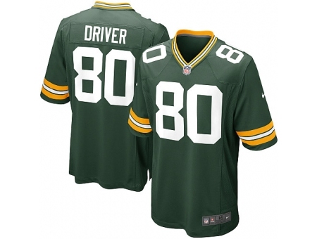 Nike Green Bay Packers 80 Donald Driver Green Game NFL Jersey