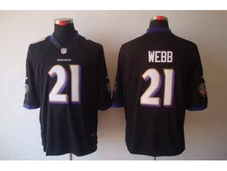 Nike Baltimore Ravens 21 Lardarius Webb Black Limited NFL Jersey