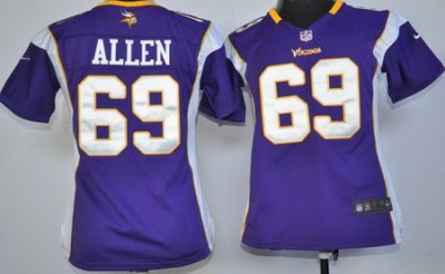 Women Nike Minnesota Vikings 69# Jared Allen Purple Nike NFL Jerseys