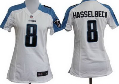 Women Nike Tennessee Titans 8# Matt Hasselbeck White Nike NFL Jerseys