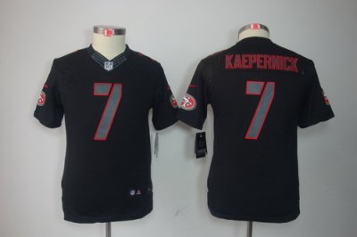 Youth Nike San Francisco 49ers 7# Colin Kaepernick Black Jerseys[Impact Limited]