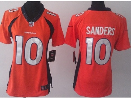 Women Nike Denver Broncos 10 Emmanuel Sanders Orange NFL Jerseys