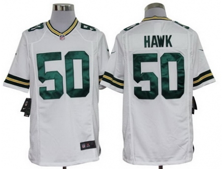 Nike Green Bay Packers 50 A.J. Hawk White Game NFL Jersey