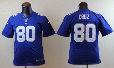 Youth Nike New York Giants #80 Victor Cruz Blue Elite NFL Jerseys