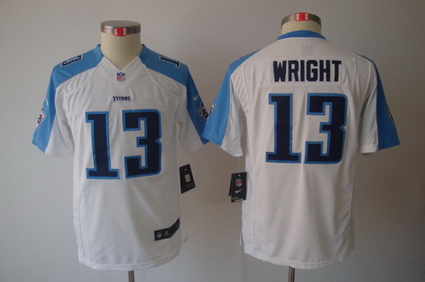 Youth Nike NFL Tennessee Titans #13 Kendall Wright White Limited Jerseys