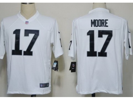 Nike Oakland Raiders 17 Denarius Moore White Game NFL Jersey