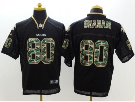 Nike New Orleans Saints 80 Jimmy Graham Black Elite Camo Fashion NFL Jersey