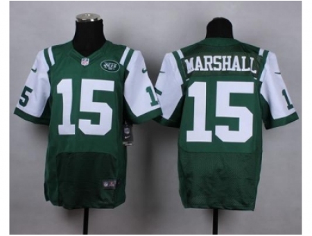 Nike New York Jets 15 Brandon Marshall Green Elite NFL Jersey