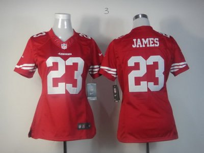 Women Nike San Francisco 49ers #23 James Red jerseys (Limited)