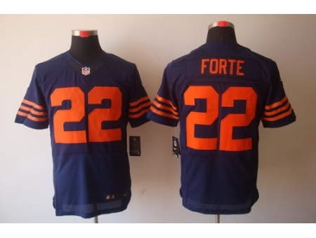 Nike Chicago Bears 22 Matt Forte Blue Elite Orange Number NFL Jersey