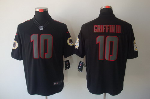 Nike NFL Washington Redskins #10 Robert Griffin III Black Jerseys(Impact Limited)