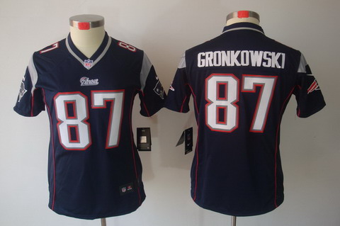 Women Nike New England Patriots 87 Rob Gronkowski Blue[Women Limited Jerseys]