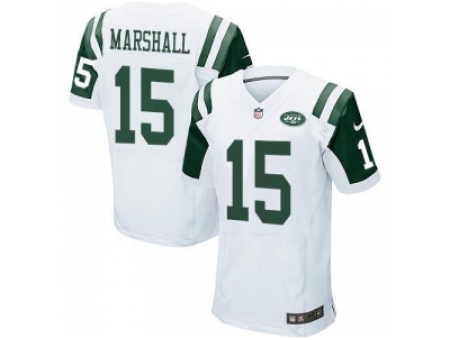 Nike New York Jets 15 Brandon Marshall white Elite NFL Jersey