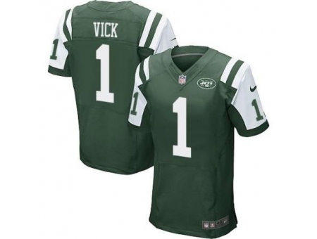 Nike New York Jets 1 Michael Vick Green Elite NFL Jersey