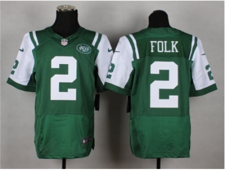 Nike new york jets 2 Nick Folk green Elite NFL Jersey