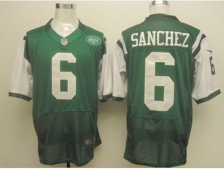 Nike New York Jets 6 Mark Sanchez Green Elite Jeersey