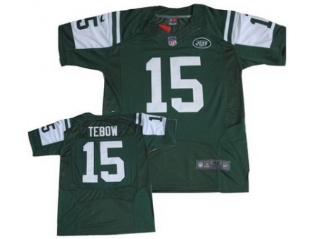 Nike New York Jets 15 Tim Tebow Green Elite NFL Jersey