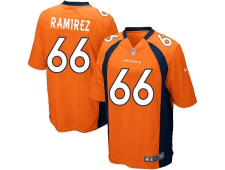 Nike Denver Broncos 66 Manny Ramirez Orange Game NFL Jersey