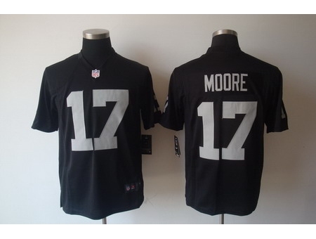 Nike Oakland Raiders 17 Denarius Moore Black Game NFL Jersey