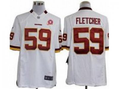 Nike NFL Washington Redskins #59 London Fletcher white Jersey W 80TH P-atch(Limited)